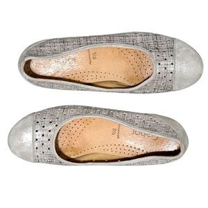 Gabor Hovercraft Balletcore Elegant Perforated Metallic Flat Shoes UK 5.5 US  8
